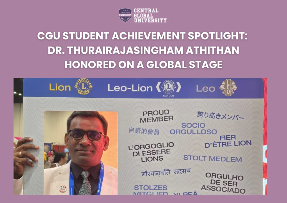 CGU Student Achievement Spotlight: Dr. Thurairajasingham Athithan Honored on a Global Stage
