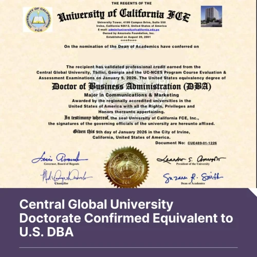 CGU Doctorate equivalent to U.S. DBA